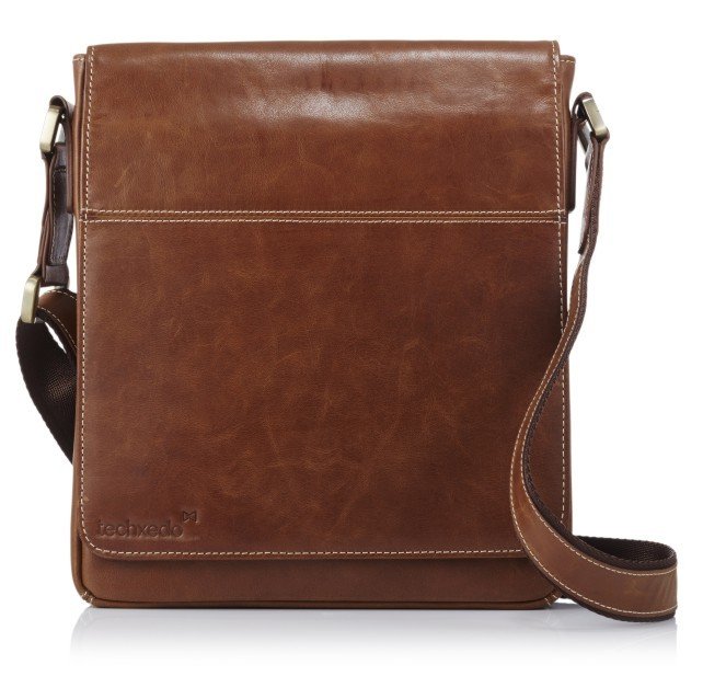 Handmade Leather Tablet Messenger Bag - Light Brown - Nixeycles | The Australian bicycle company